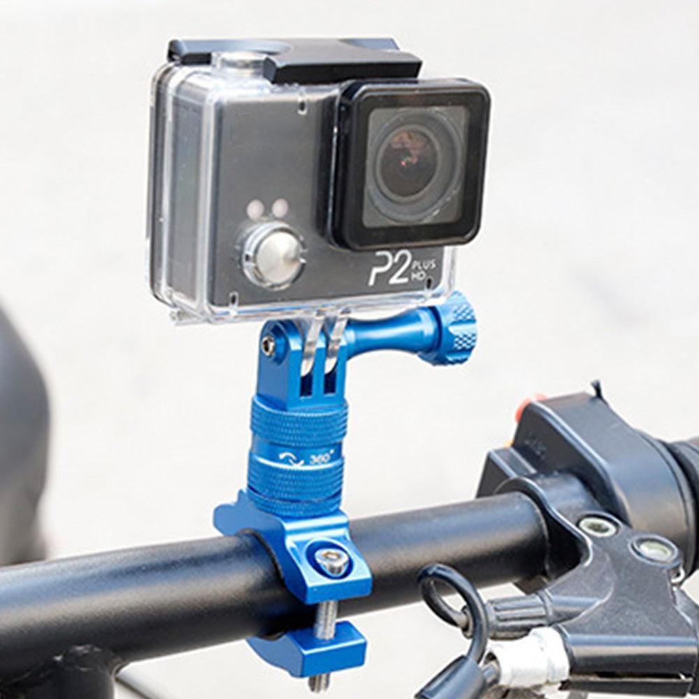 360-Degree Rotating Bike Handlebar Mount for GoPro Hero 13 12 11 Cameras Blue