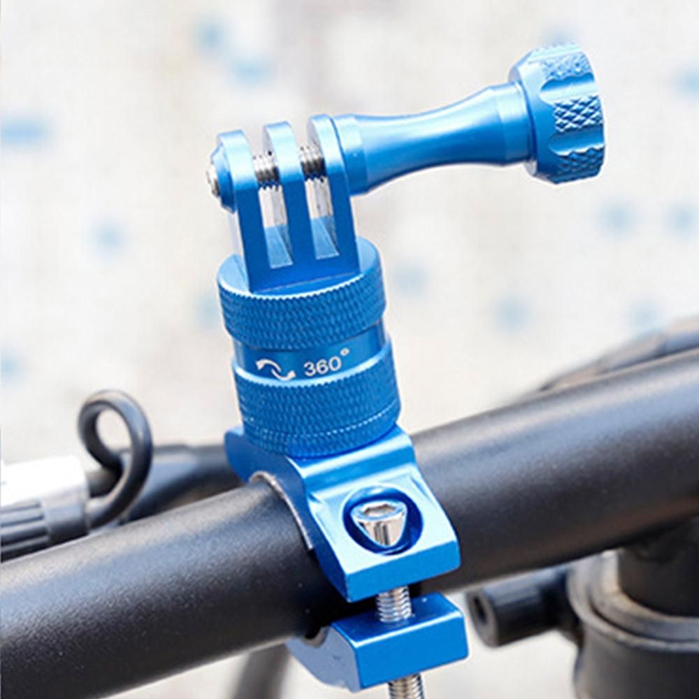 360-Degree Rotating Bike Handlebar Mount for GoPro Hero 13 12 11 Cameras Blue