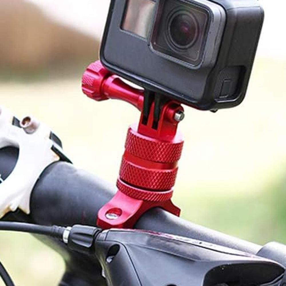 360-Degree Rotating Bike Handlebar Mount for GoPro Hero 13 12 11 Cameras Red