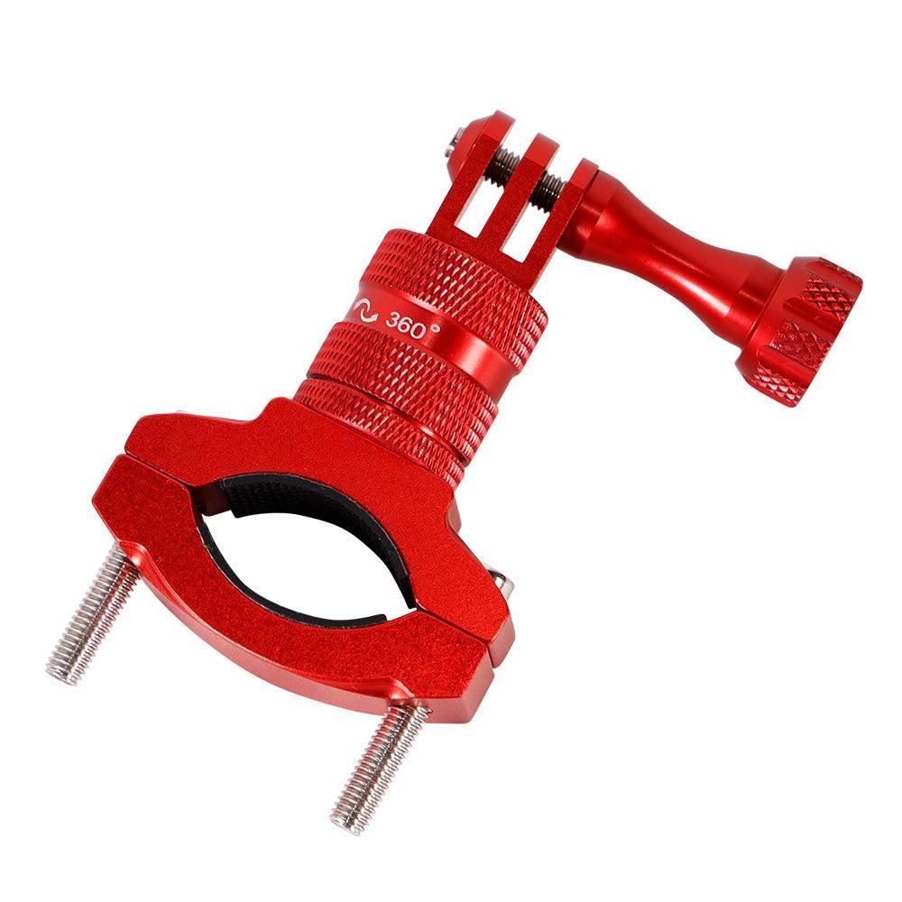 360-Degree Rotating Bike Handlebar Mount for GoPro Hero 13 12 11 Cameras Red