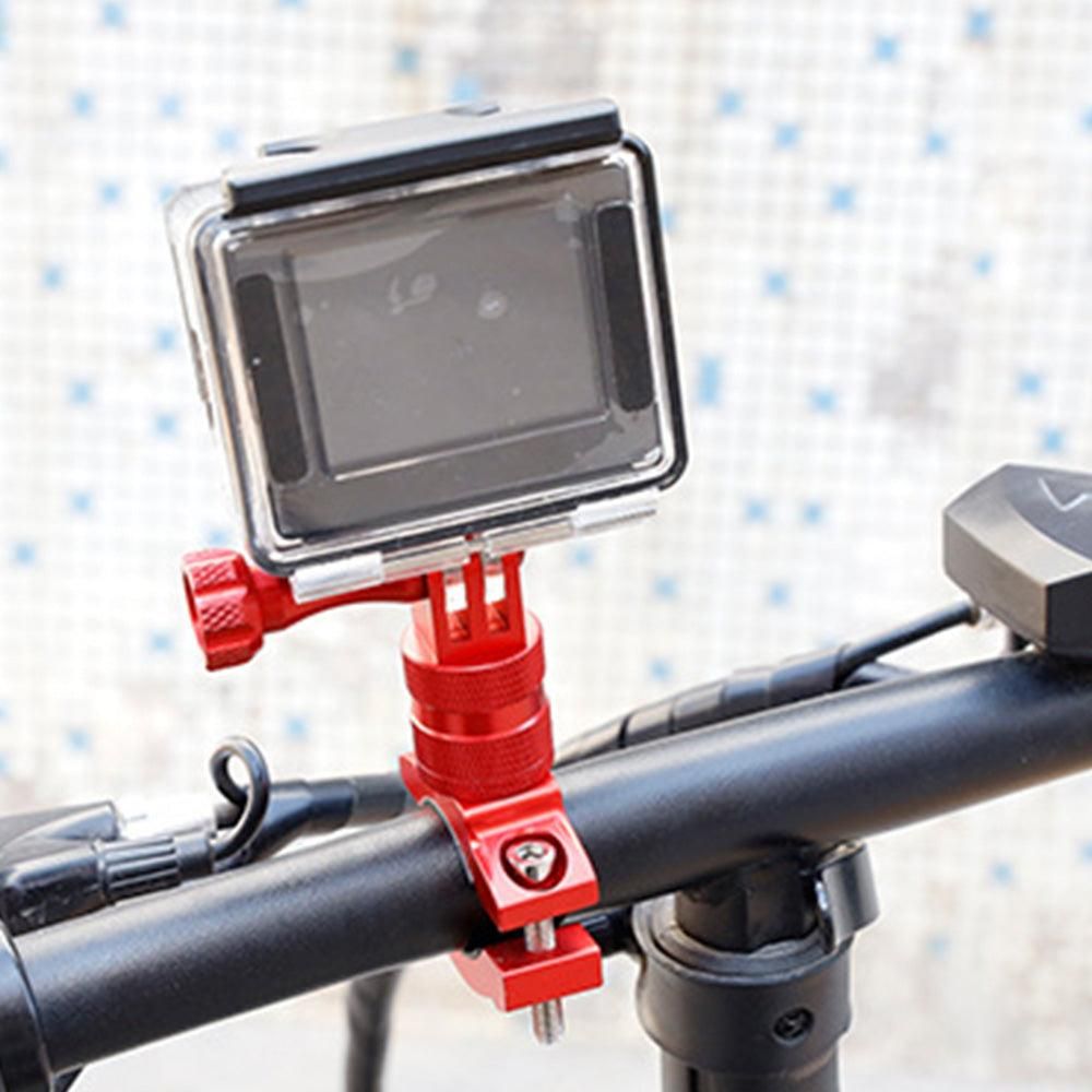 360-Degree Rotating Bike Handlebar Mount for GoPro Hero 13 12 11 Cameras Red
