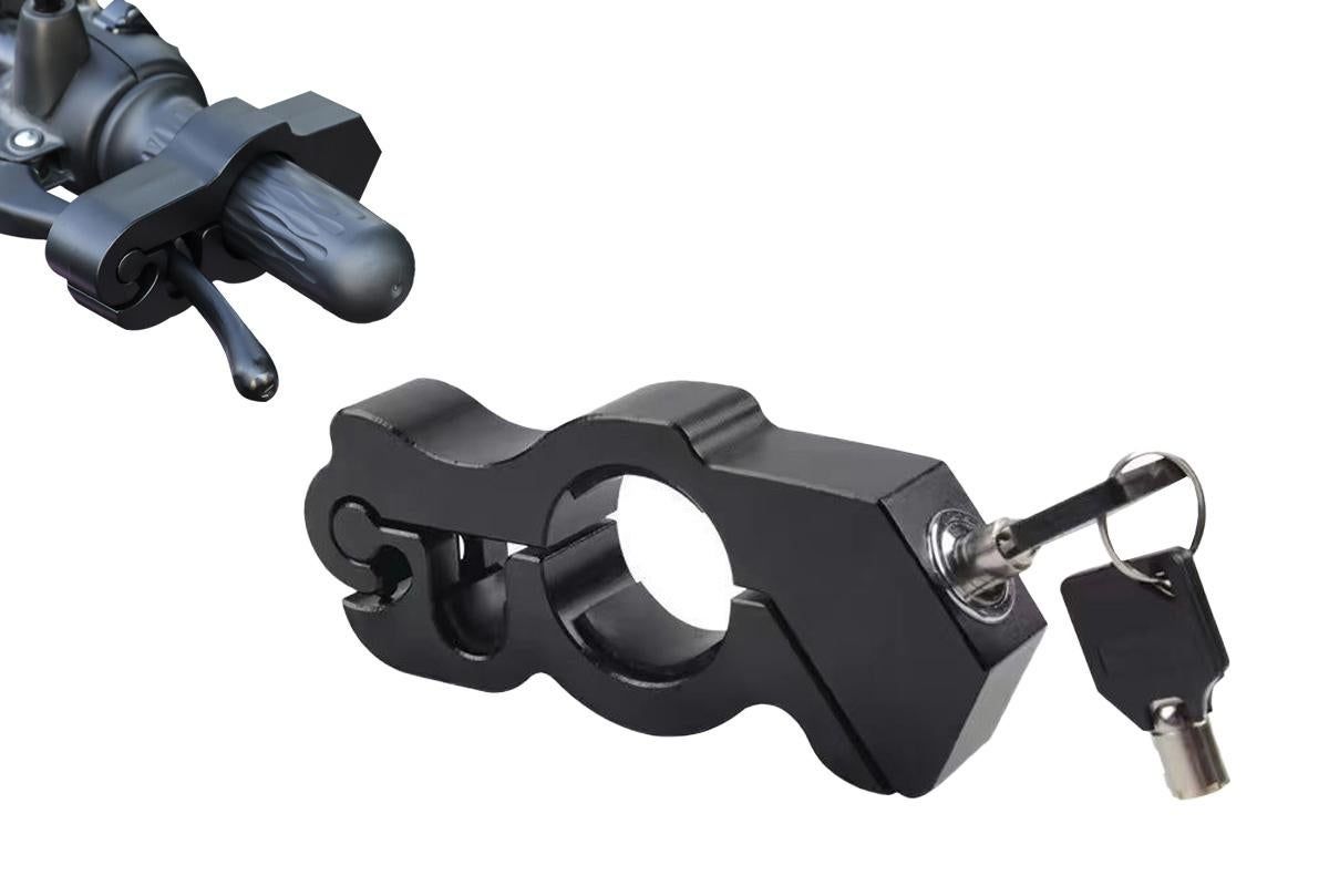 Motorcycle Bicycle Handlebar Anti-Theft Lock Grip Security Accessory Black