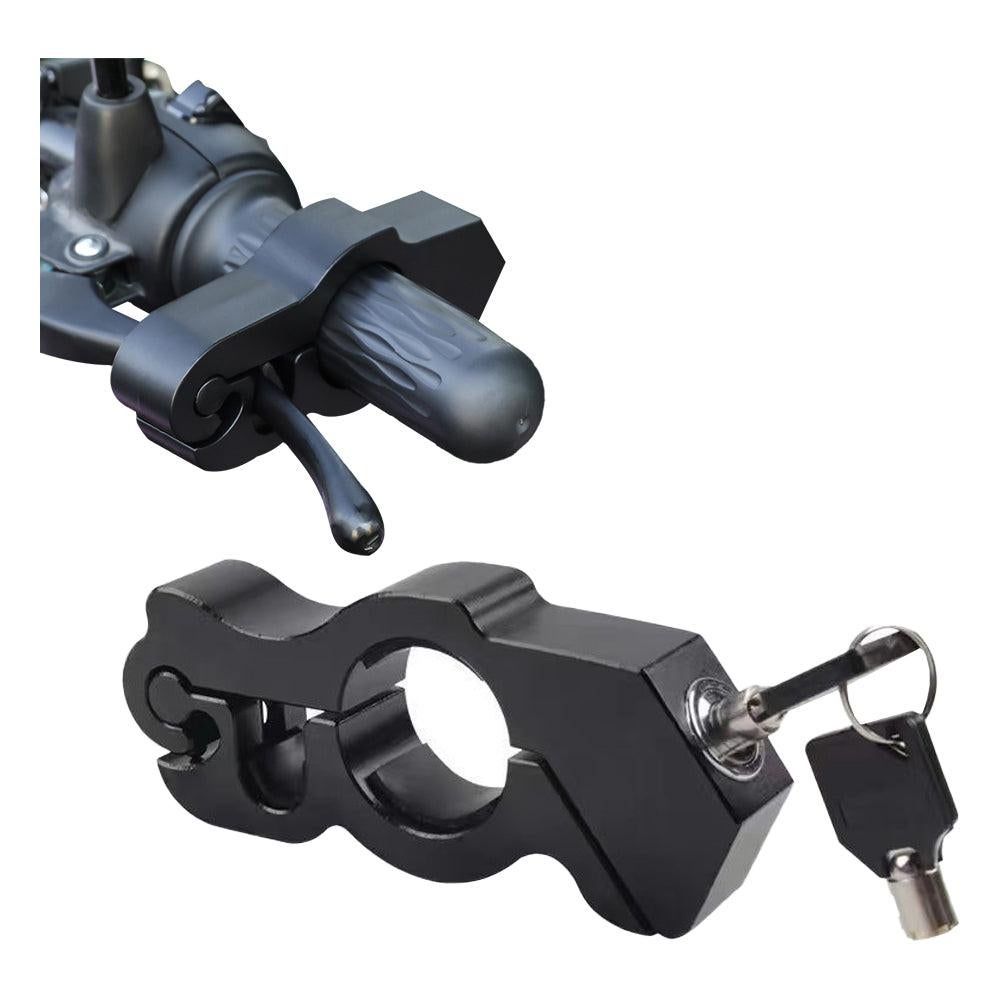 Motorcycle Bicycle Handlebar Anti-Theft Lock Grip Security Accessory Black