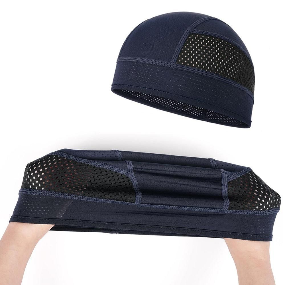 Skull Cap Helmet Liner - Cycling & Motorcycle Cap for Under Helmet Use Blue