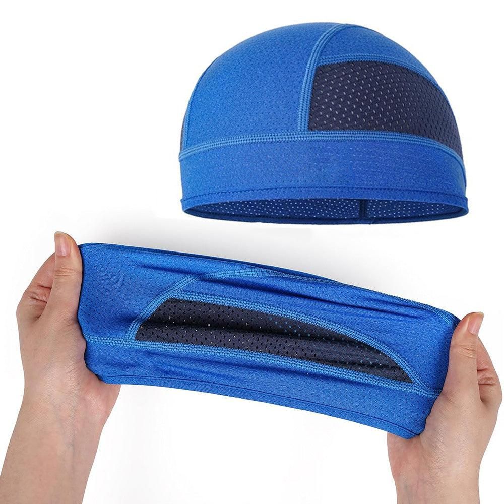 Skull Cap Helmet Liner - Cycling & Motorcycle Cap for Under Helmet Use Black