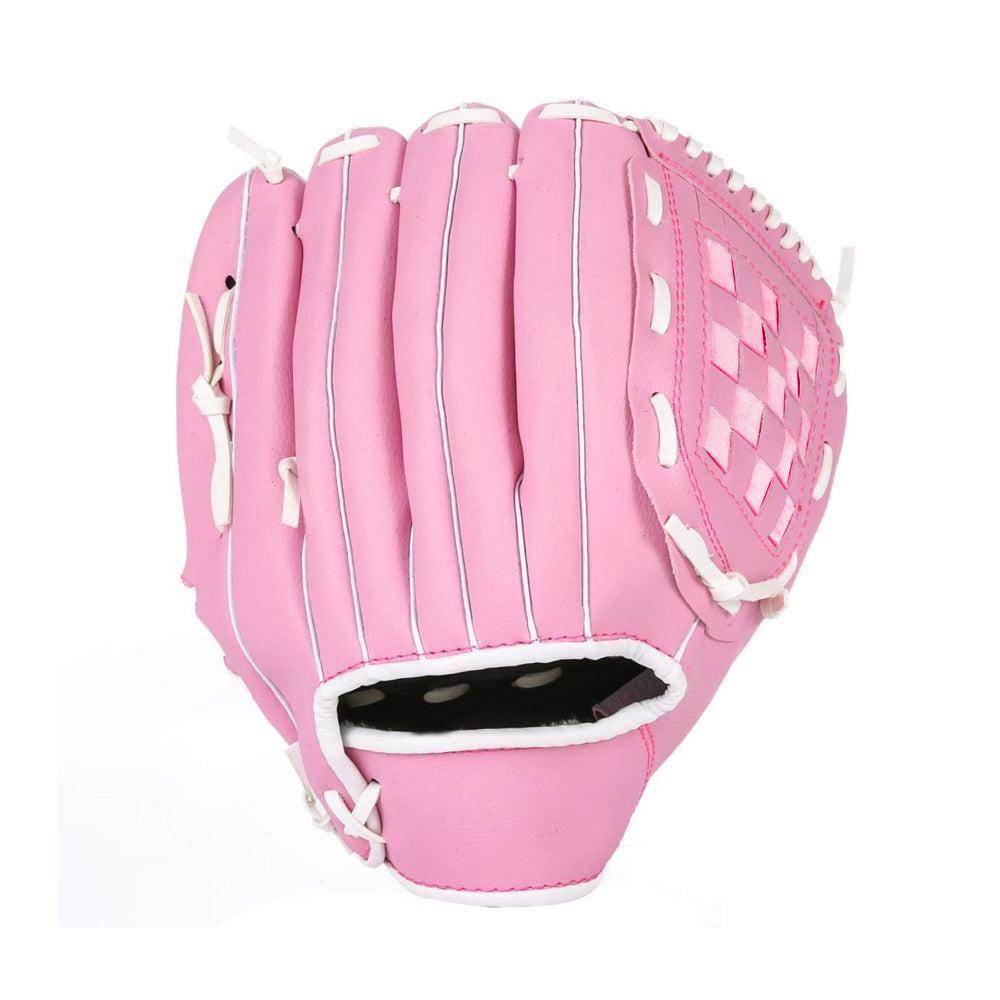 1X Baseball Glove Softball Training Mitt Left Hand Gloves for Adult Pink - S
