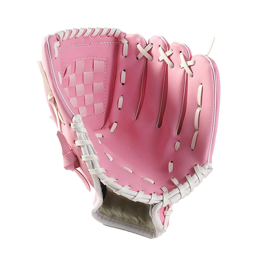 1X Baseball Glove Softball Training Mitt Left Hand Gloves for Adult Pink - M