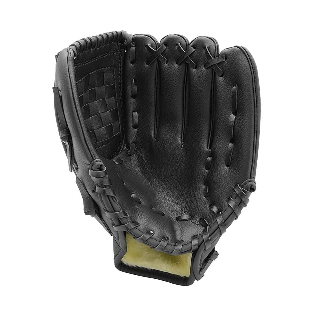1X Baseball Glove Softball Training Mitt Left Hand Gloves for Adult Black - S