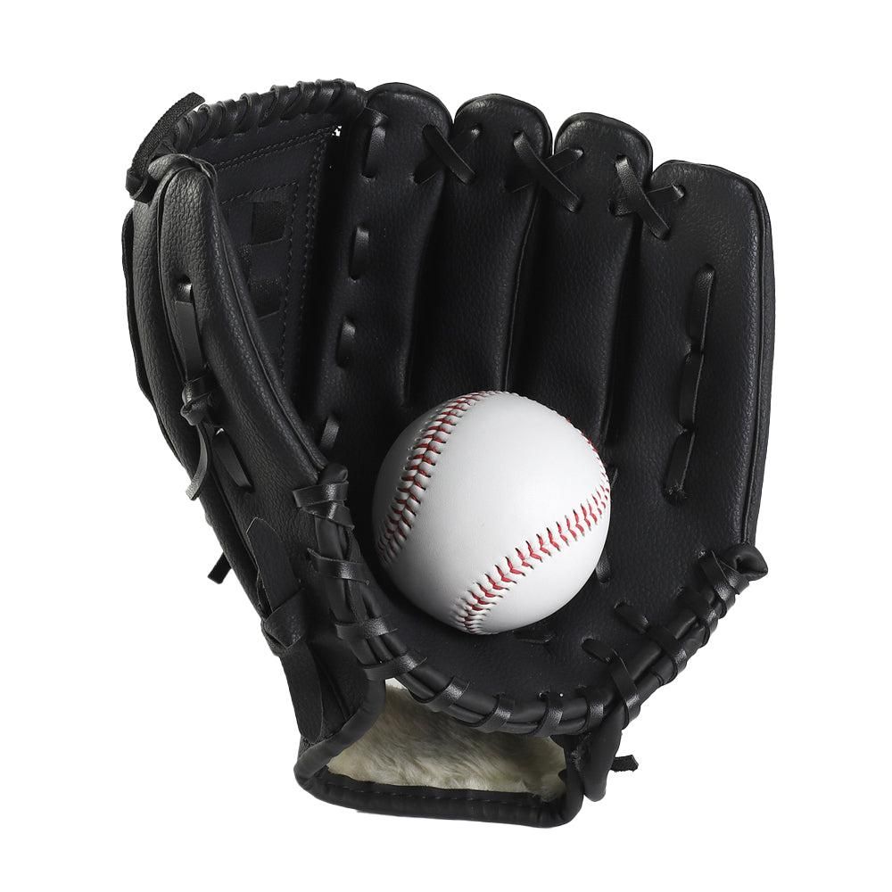 1X Baseball Glove Softball Training Mitt Left Hand Gloves for Adult Black - S