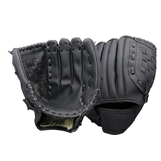 1X Baseball Glove Softball Training Mitt Left Hand Gloves for Adult Black - L