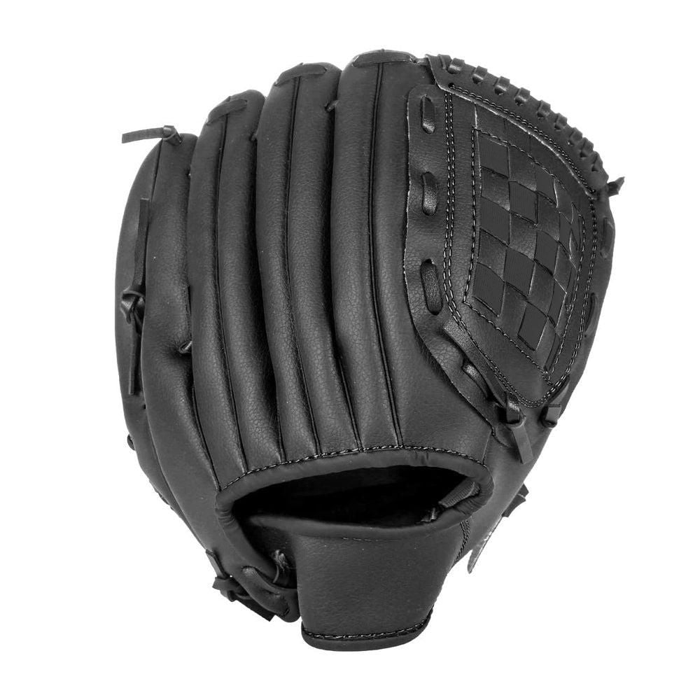 1X Baseball Glove Softball Training Mitt Left Hand Gloves for Adult Black - L