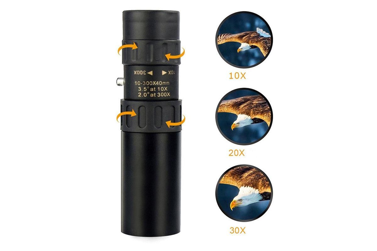 10-300X Zoom HD Portable Monocular Long Range Professional Telescope for Outdoor Travel