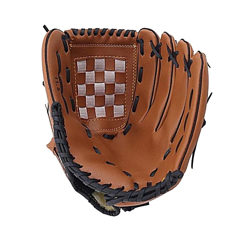 1X Baseball Glove Softball Training Mitt Left Hand Gloves for Adult Brown - M