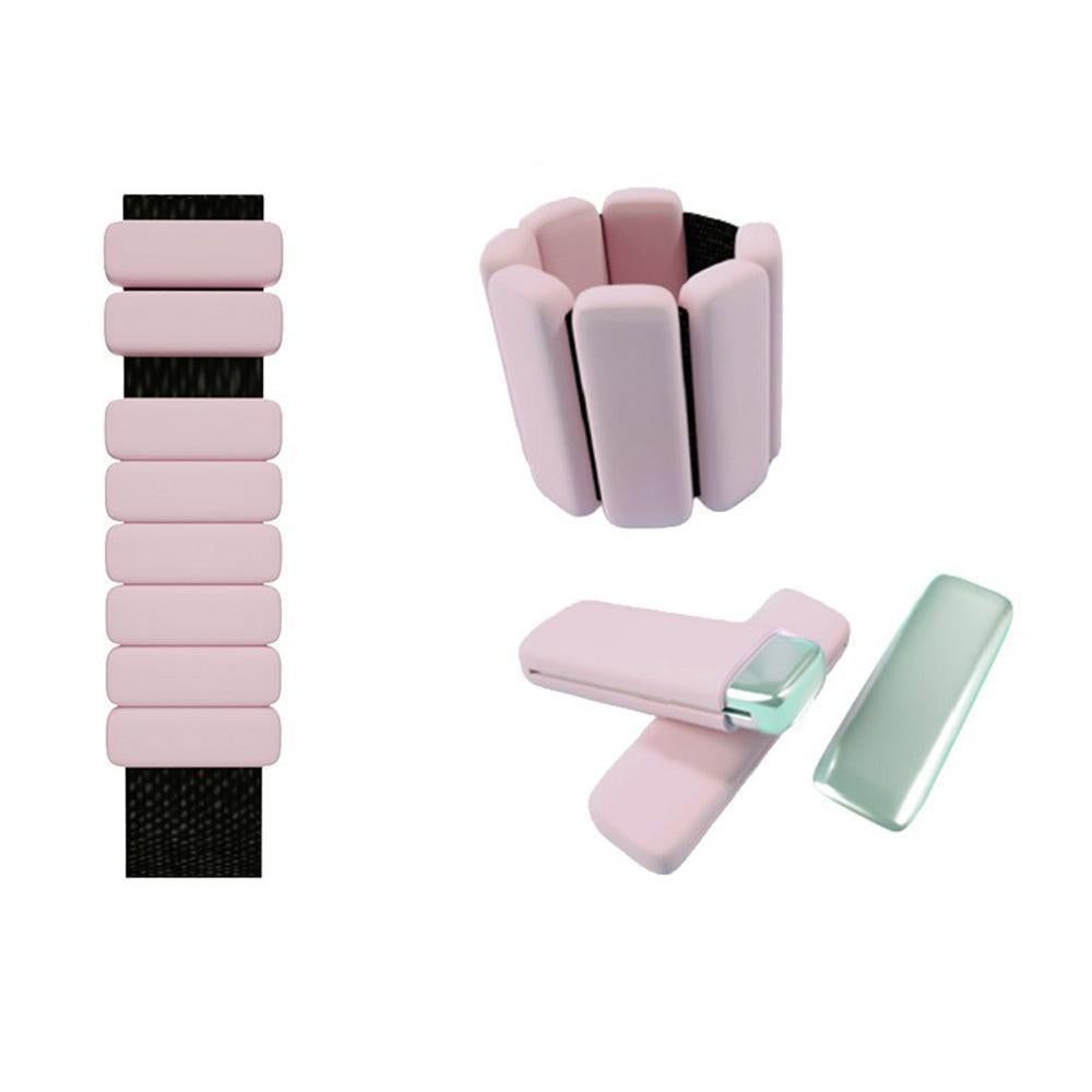1Pair Adjustable Wrist Ankle Weight Bangles Wearable Fitness Training Bangles - White