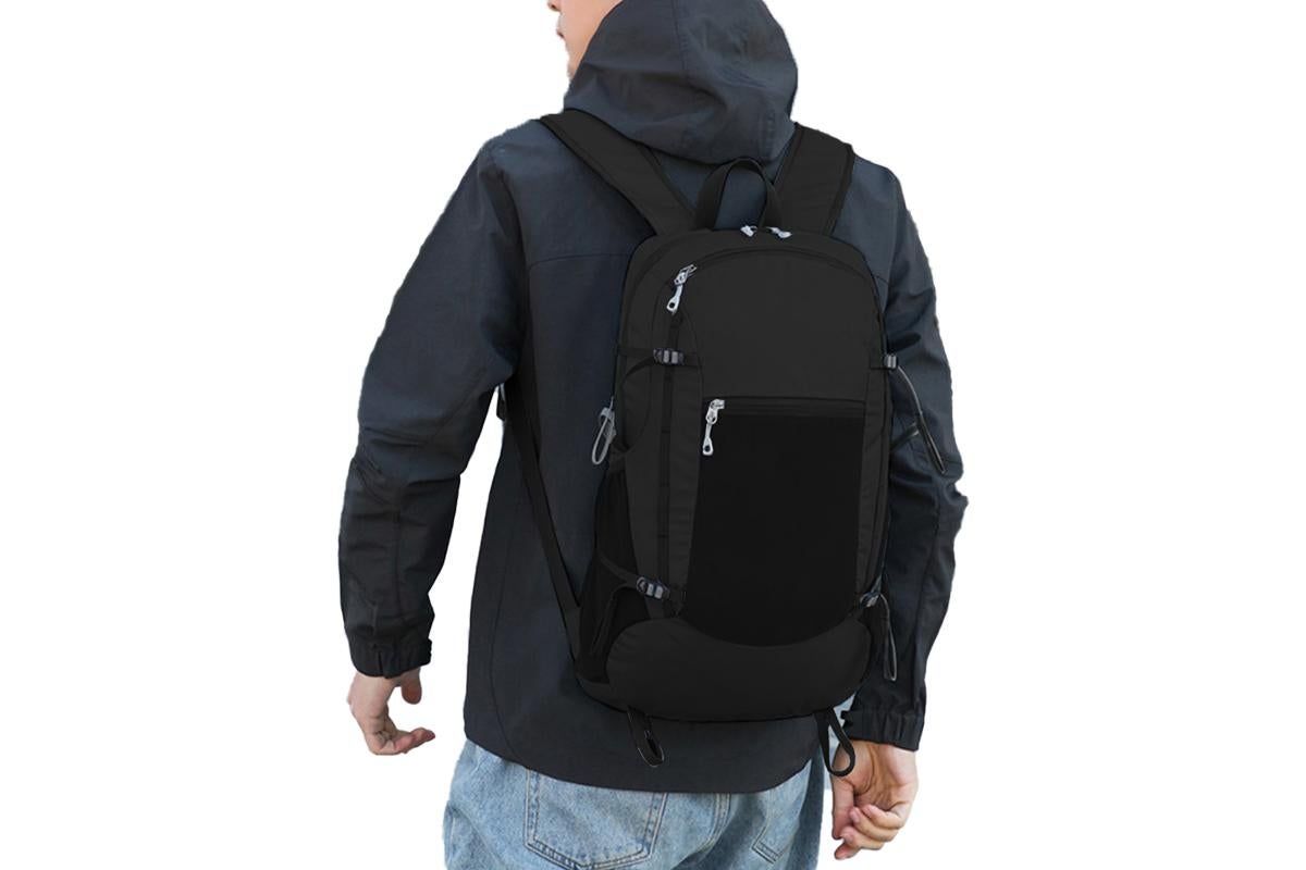 Hiking Backpack Packable Travel Day Pack Lightweight Water Resistant Hiking Daypack for Women Men -Black