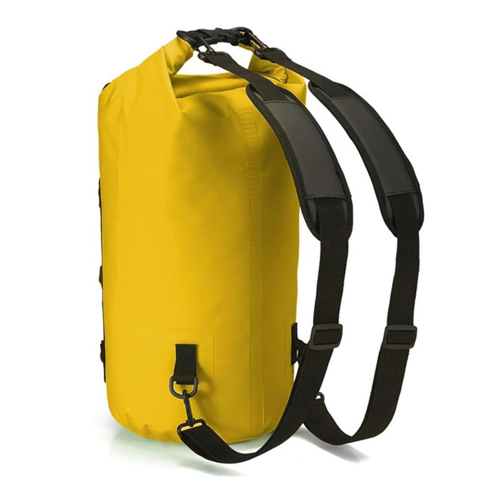 Roll-Top Backpack Dry Bag with Handle for Fishing Boating and Camping Yellow - M