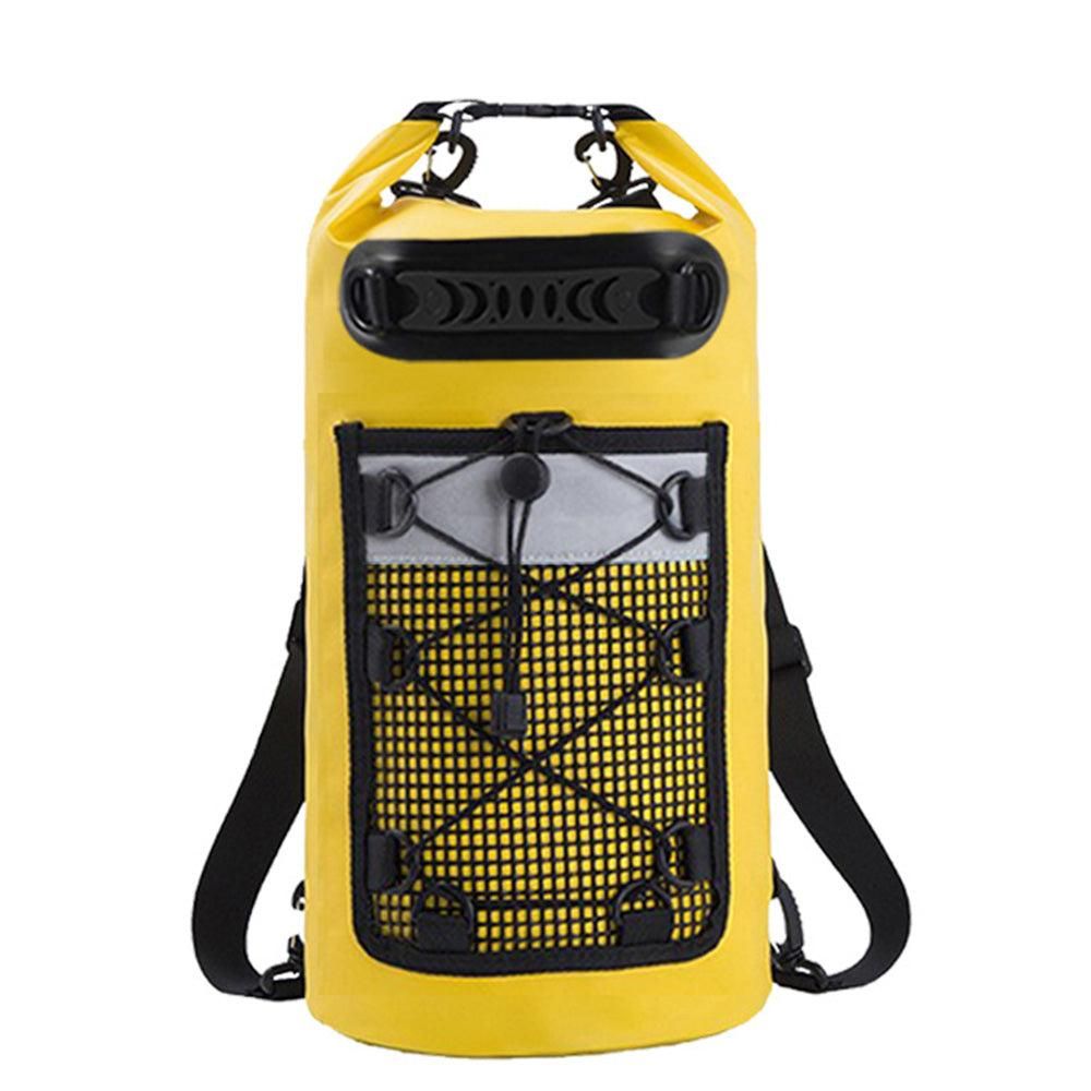 Roll-Top Backpack Dry Bag with Handle for Fishing Boating and Camping Yellow - L