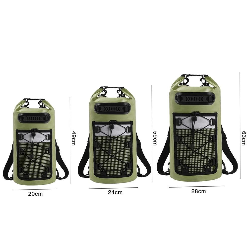 Roll-Top Backpack Dry Bag with Handle for Fishing Boating and Camping Green - M