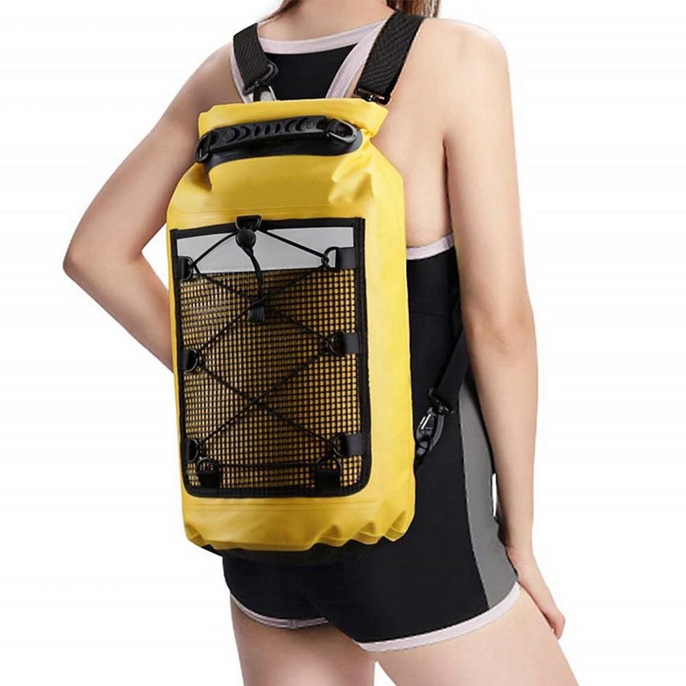 Roll-Top Backpack Dry Bag with Handle for Fishing Boating and Camping Green - M