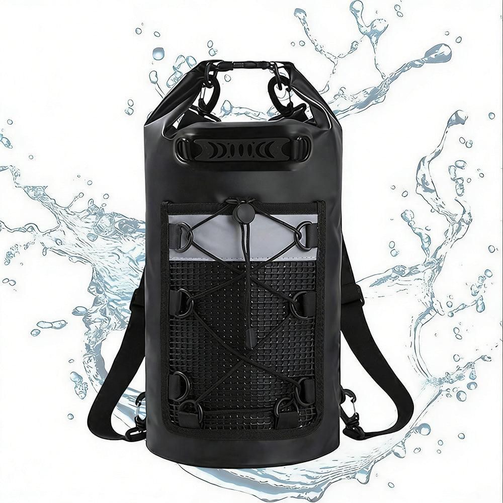 Roll-Top Backpack Dry Bag with Handle for Fishing Boating and Camping Black - S