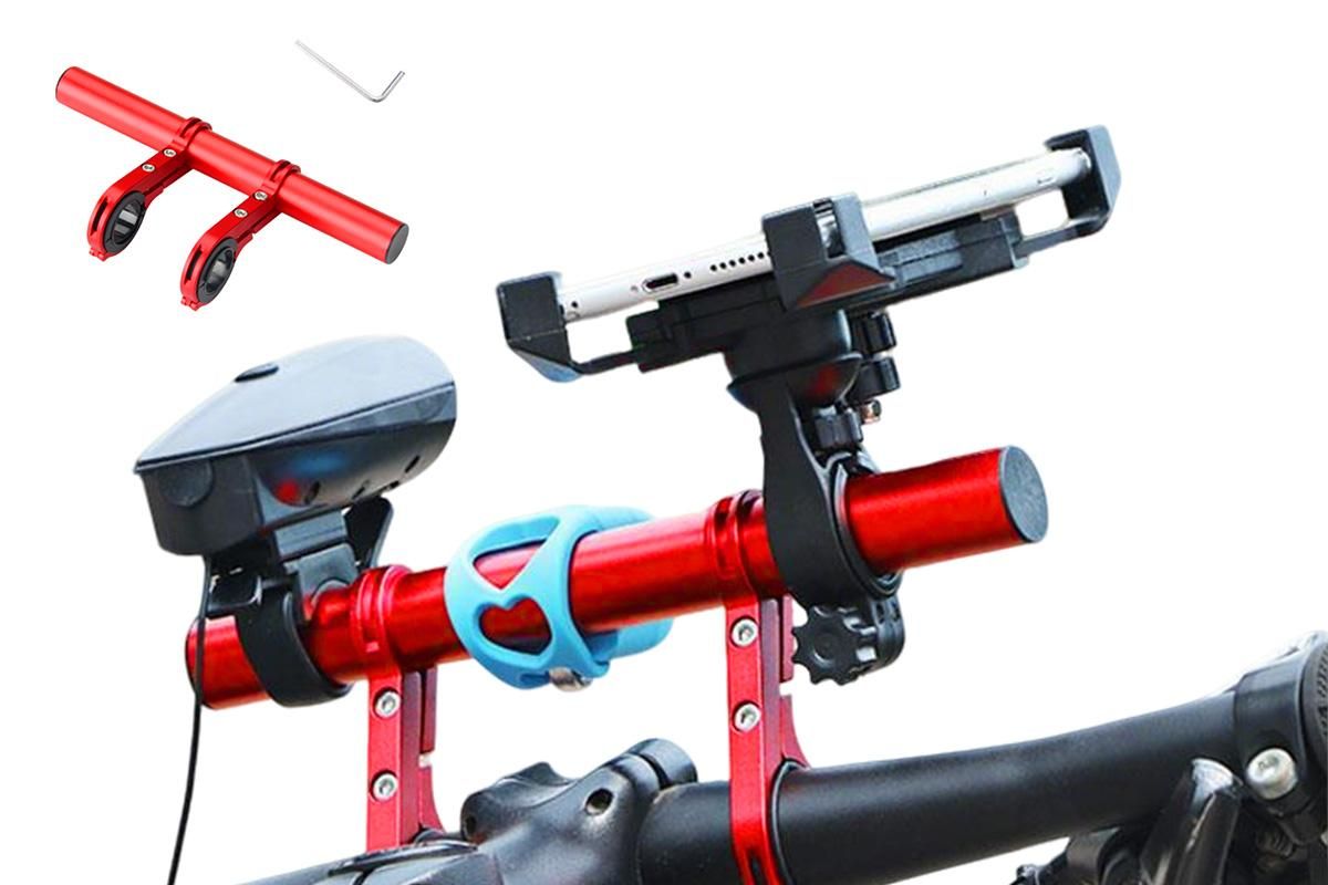 20cm Aluminum Alloy Bicycle Handlebar Extender Mount for Bike Accessories Red