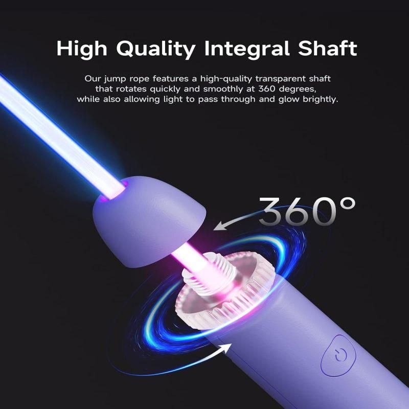 LED Light-Up Jump Rope for Boys Girls - Adjustable Glow-in-the-Dark Skipping Rope Purple