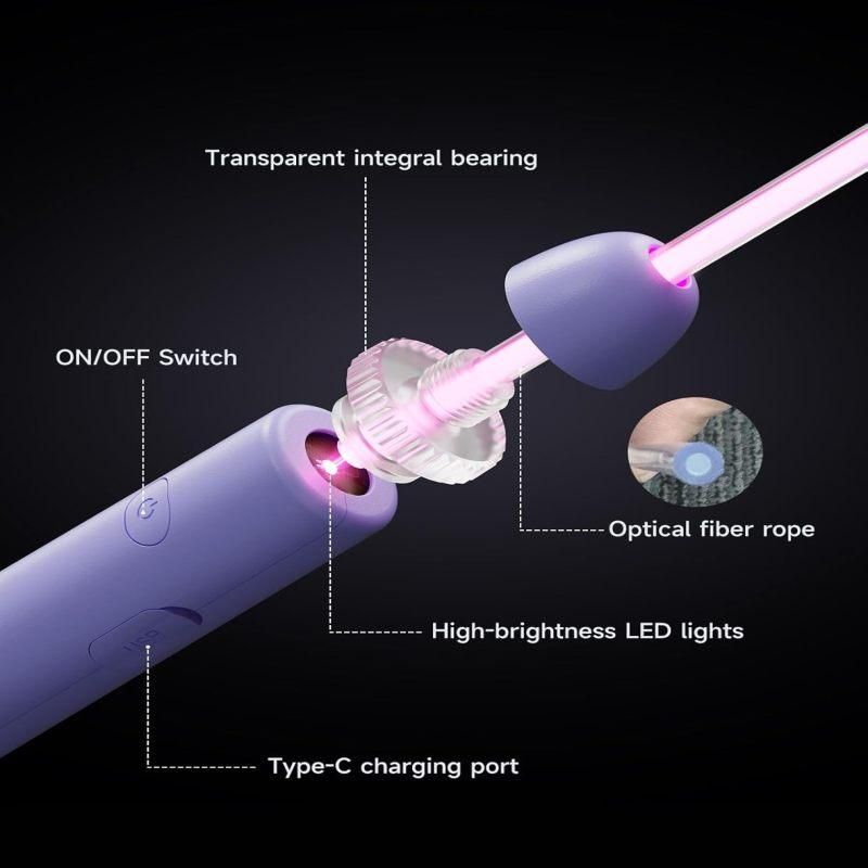 LED Light-Up Jump Rope for Boys Girls - Adjustable Glow-in-the-Dark Skipping Rope Purple