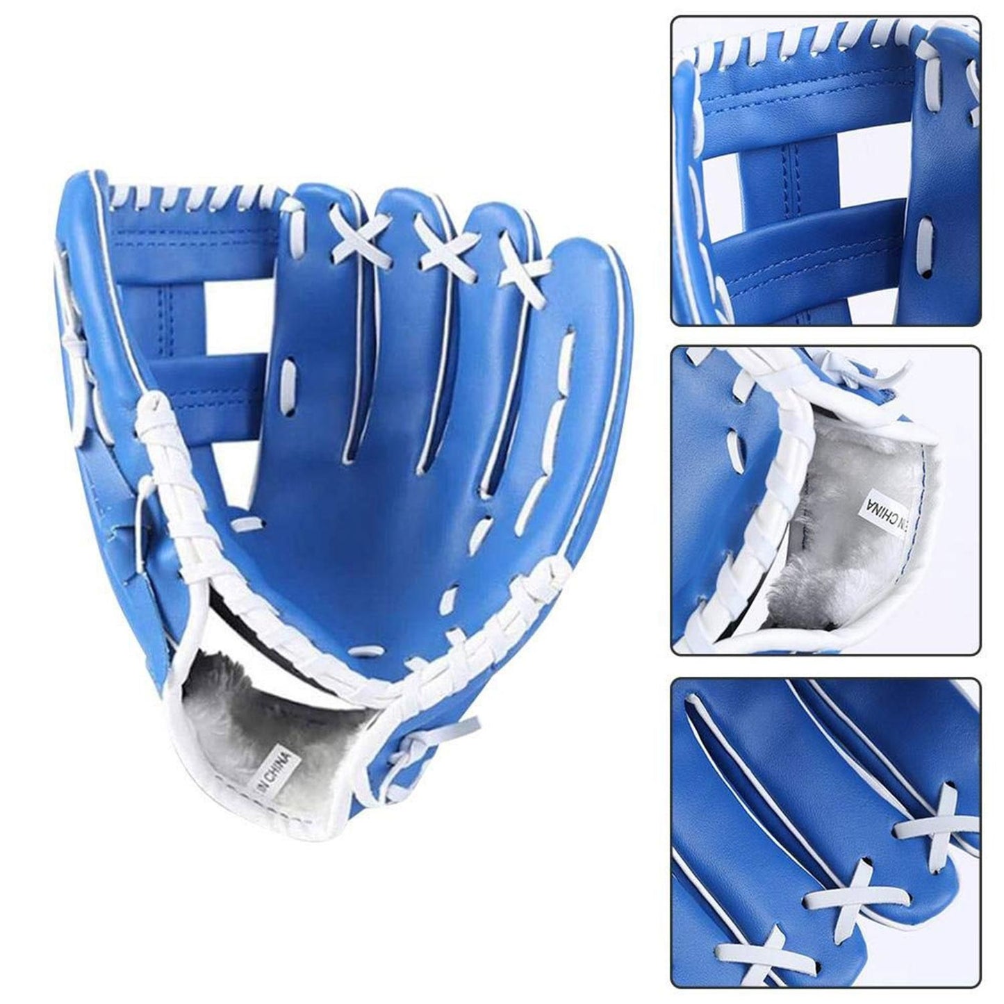 Left Hand Baseball Softball Glove, Training Beginner Mitt for Youth and Adult Players - S
