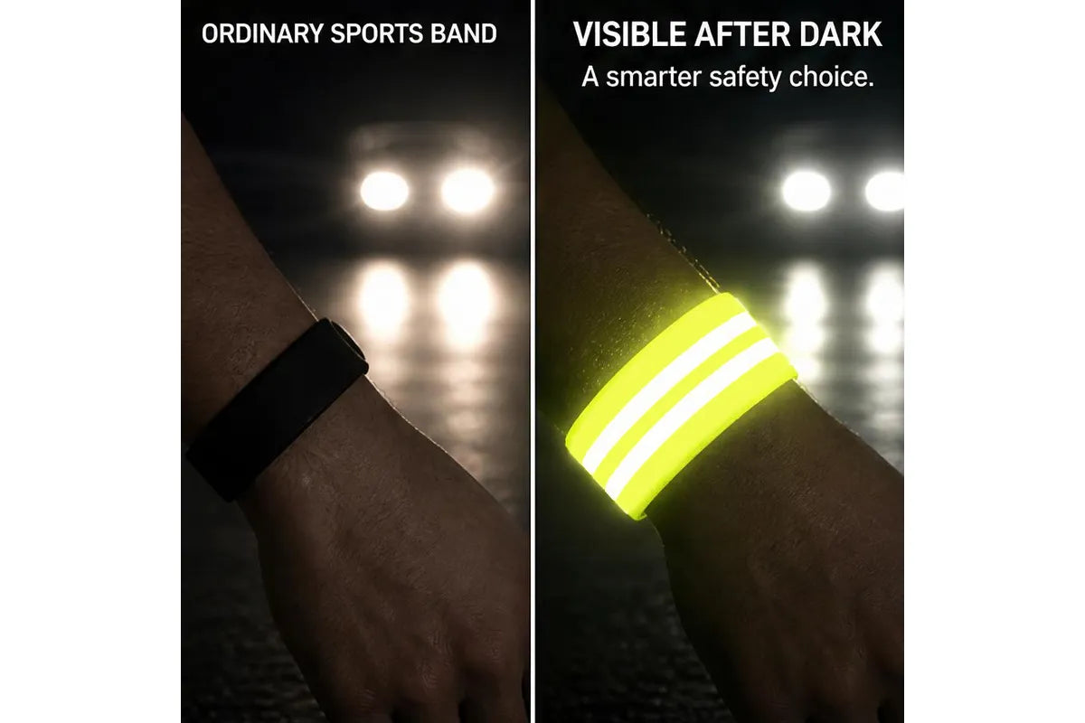 Reflective Wristbands 6 Pack Elastic Straps - High Visibility Bands for Cycling Running