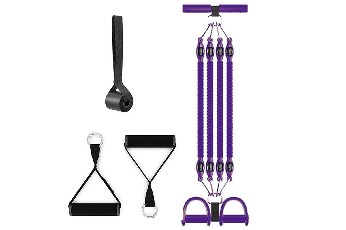 4 Tubes 4-in-1 Resistance Band Pedal Puller for Sit-Up Home Gym Yoga Pilates