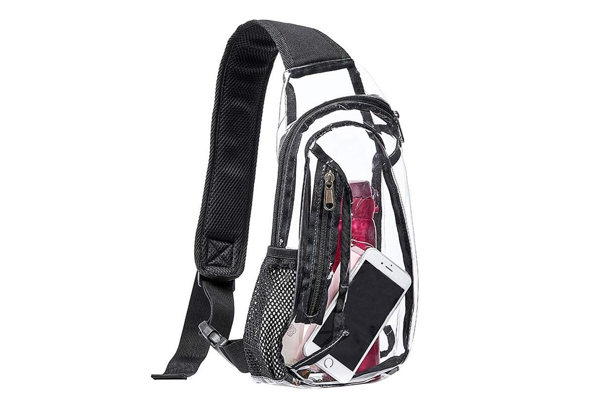 Clear Sling Bag PVC Crossbody Bag for Stadium Events Concerts and Hiking