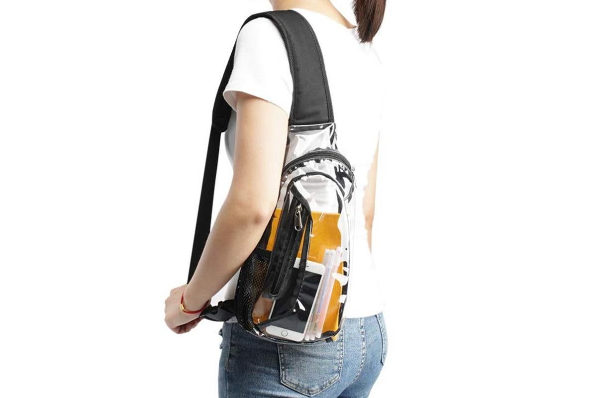 Clear Sling Bag PVC Crossbody Bag for Stadium Events Concerts and Hiking