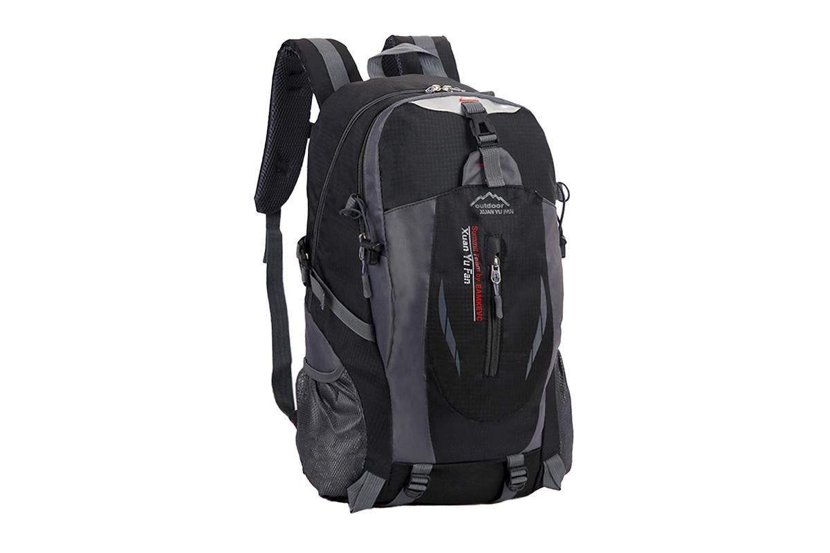 Water-resistant Hiking Backpack Travel Camping Nylon Outdoor Bag for Men and Women -Black