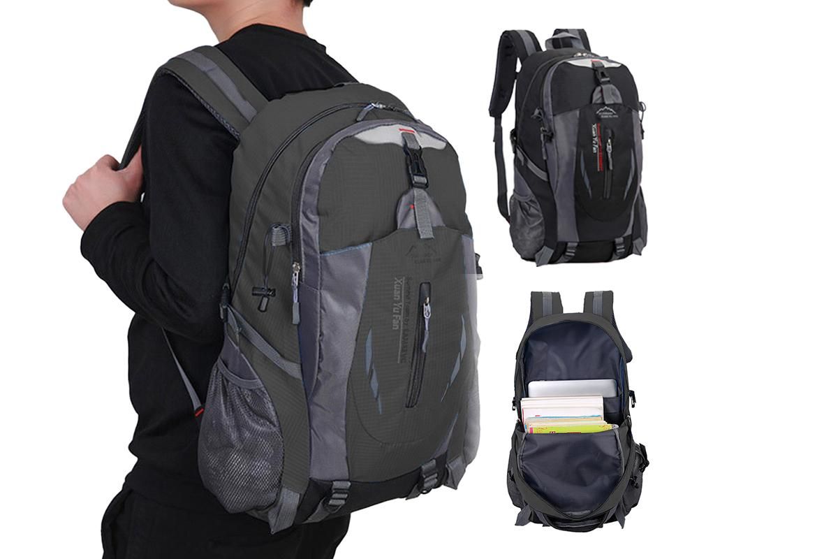 Water-resistant Hiking Backpack Travel Camping Nylon Outdoor Bag for Men and Women -Red
