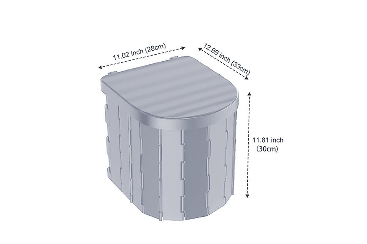 Portable Camping Toilet Folding Toilet for Adults with Lid -Gray