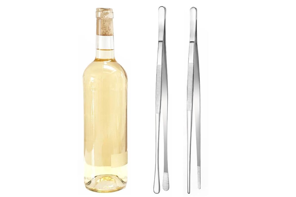 2 Pack 30cm BBQ Tongs Stainless Steel Round and Straight Head for Grilling Cooking - Silver