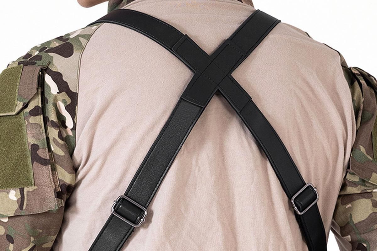 Outdoor Double Shoulder Armpit Bag with Multiple Pockets - Black