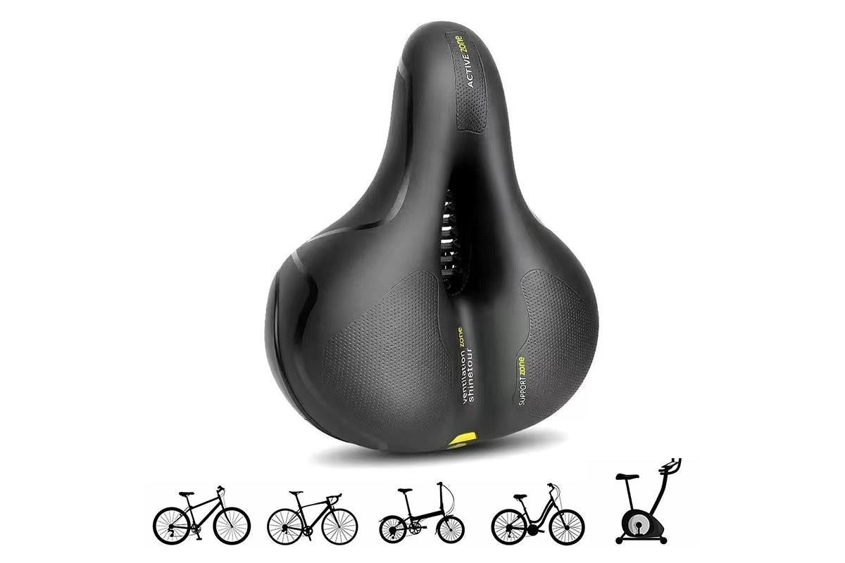 Air Cushion Shock Absorbing Mountain Bike Saddle Seat - Yellow