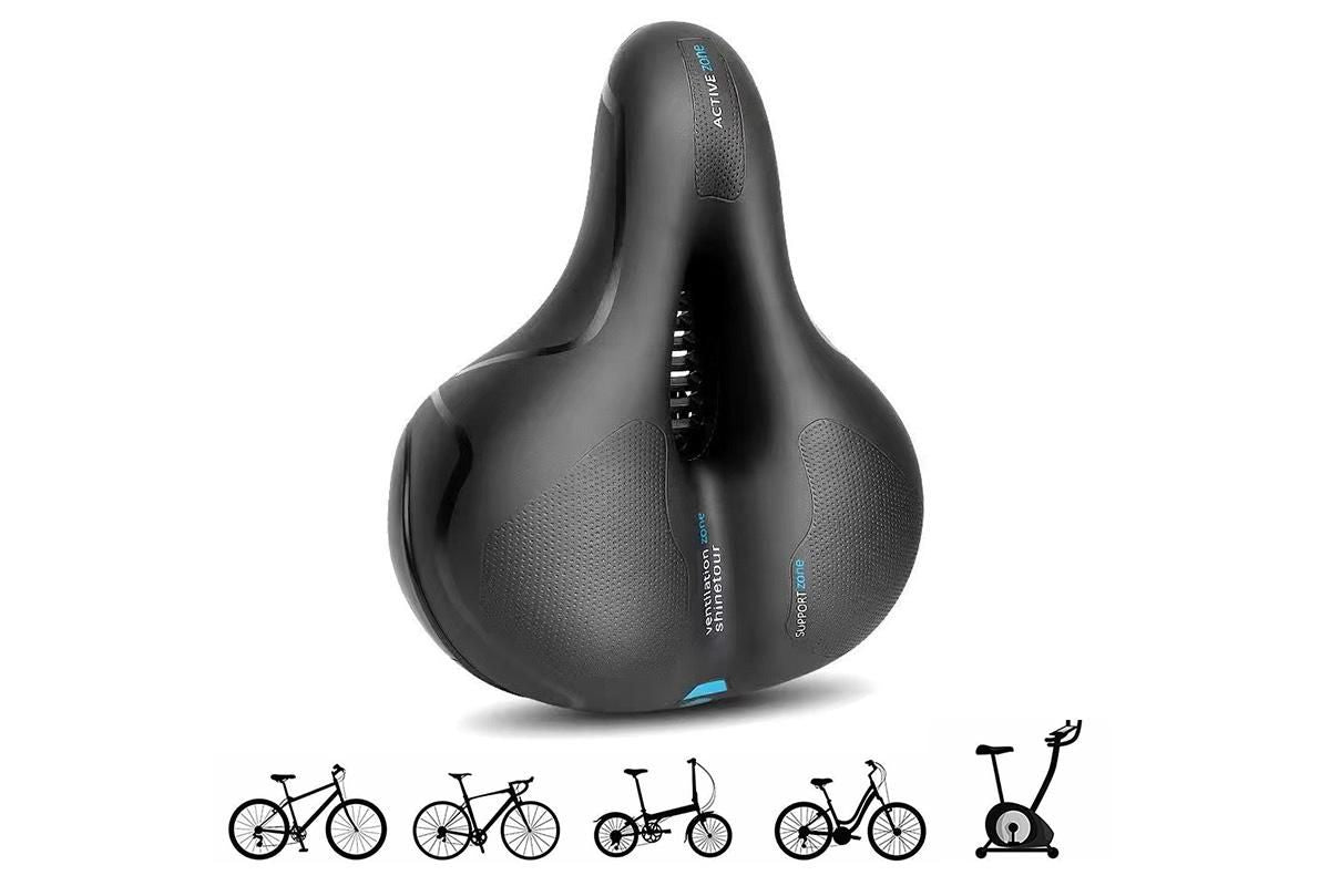 Air Cushion Shock Absorbing Mountain Bike Saddle Seat - Blue