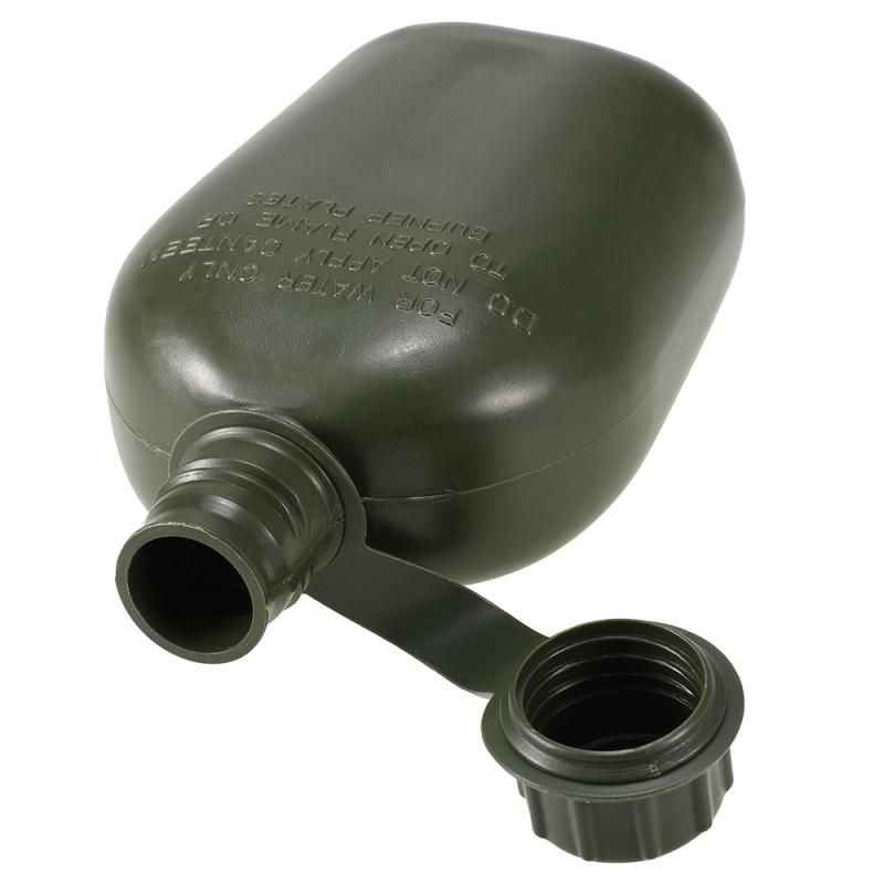 1L Outdoor Canteen Bottle, Camping Hiking Backpacking Water Bottle Kettle with Cover(green)