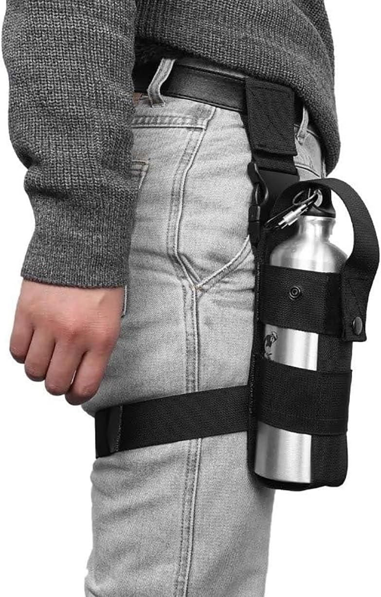 Multifunctional Leg Bag Tactical Thigh Pack Bottle Holder Outdoor Travel Black