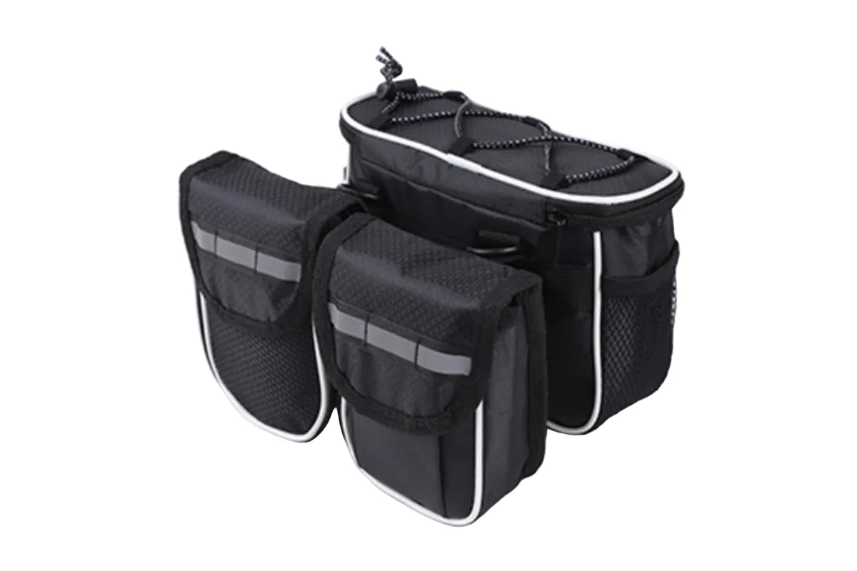 Detachable Bicycle Front Frame Tube Crossbody Storage Bag Black