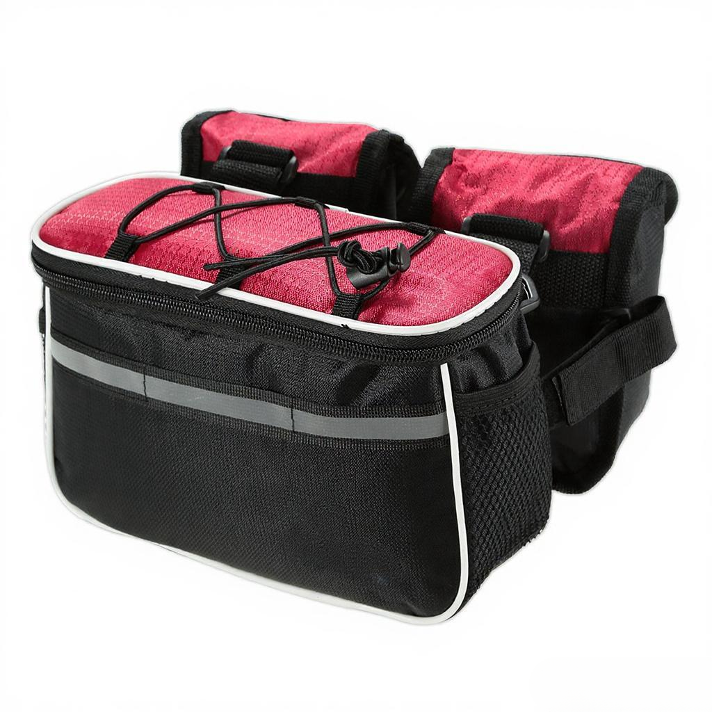 Detachable Bicycle Front Frame Tube Crossbody Storage Bag Black