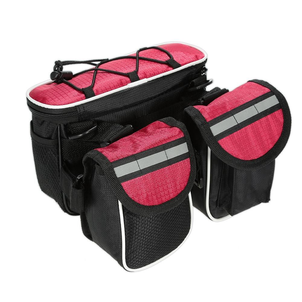 Detachable Bicycle Front Frame Tube Crossbody Storage Bag Gray