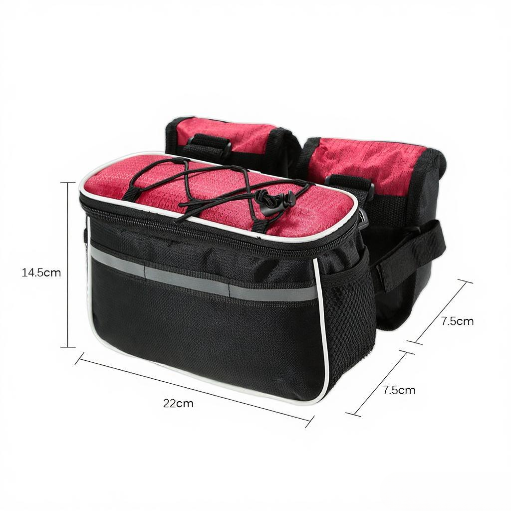 Detachable Bicycle Front Frame Tube Crossbody Storage Bag Gray