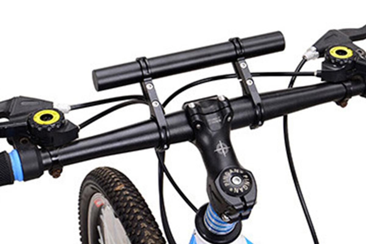 20cm Aluminum Alloy Bicycle Handlebar Extender Mount - Black