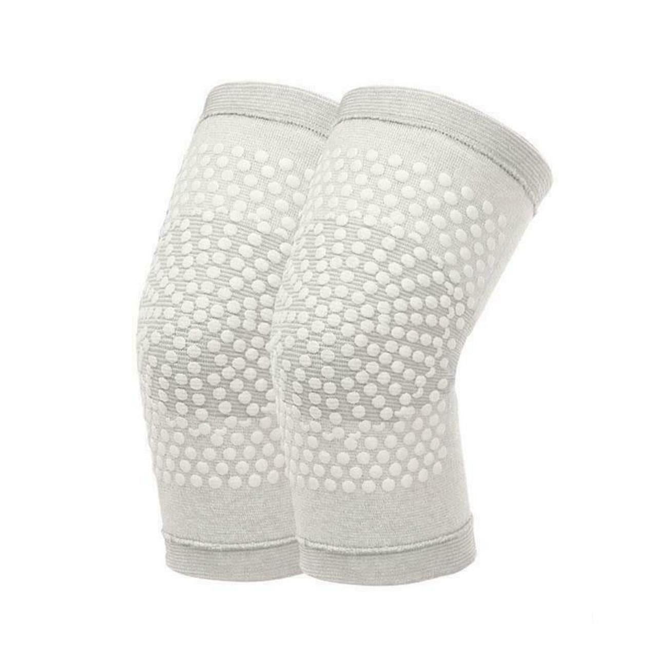 Self Heating Knee Pads Grey Compression Support Sleeves for Arthritis Joint Pain Relief Sports Recovery 2 Pair M