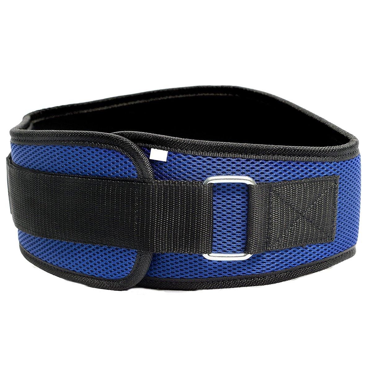 Weightlifting Belt for Men and Women Blue Adjustable Gym Training Powerlifting Back Support Belt Blue M