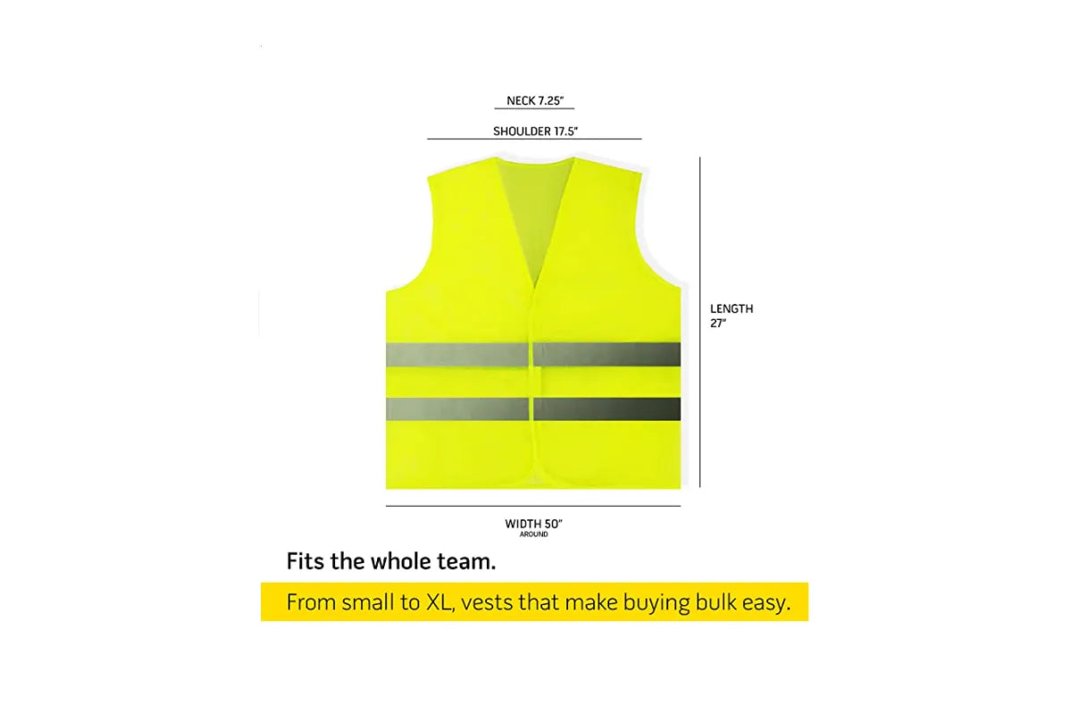 Safety Vests Bulk Pack - Reflective High Visibility, Men Women, Mesh 10 PACK Orange