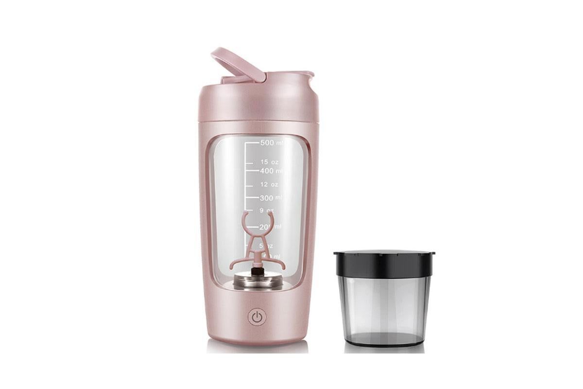 Electric Shaker Bottle Protein Shaker Bottle Protein Mixer for Perfect Creamy Shake Rechargeable Blender Bottle -Pink